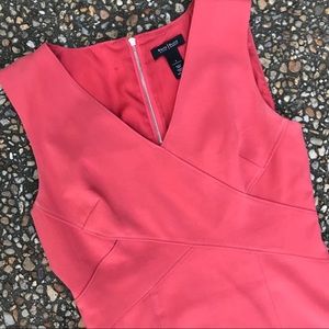 WHBM Tangerine Peach fitted sheath dress 4